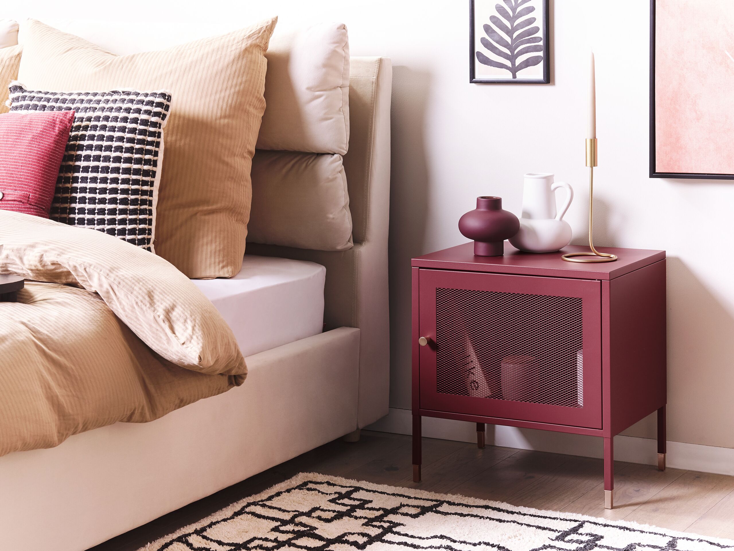 Comodino OSSETT Metallo Rosso scuro - 2