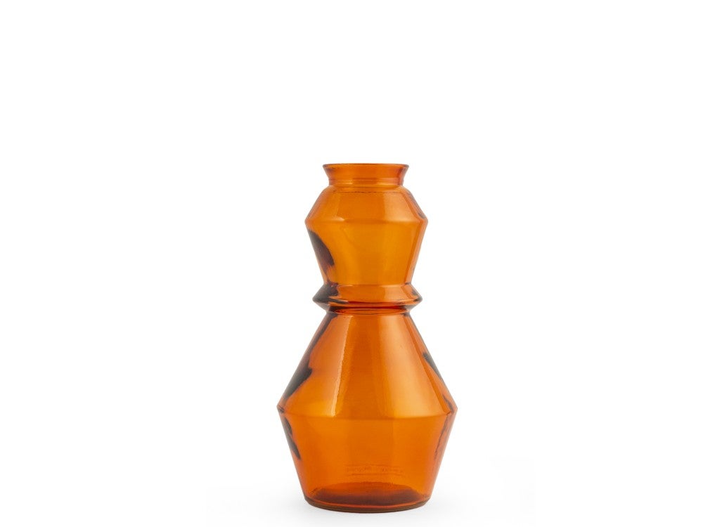 H&H Vaso geometrico in vetro 100% riciclato colore arancione cm 30 | Leroy Merlin
