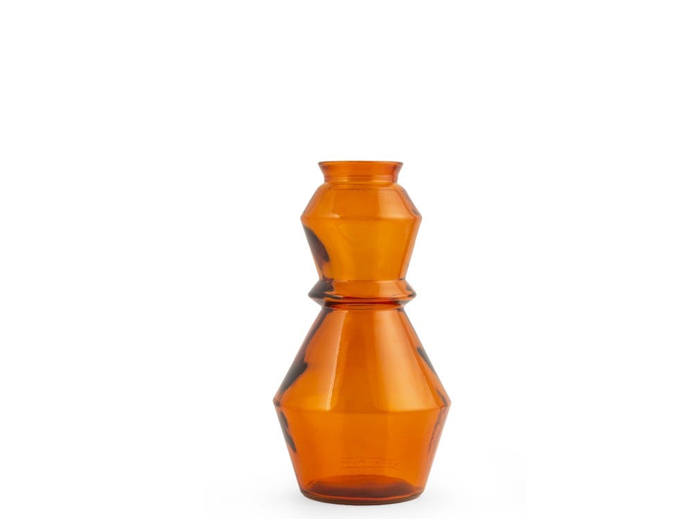 H&H Vaso geometrico in vetro 100% riciclato colore arancione cm 30 | Leroy Merlin H&H Vaso geometrico in vetro 100% riciclato colore arancione cm 30 | Leroy Merlin