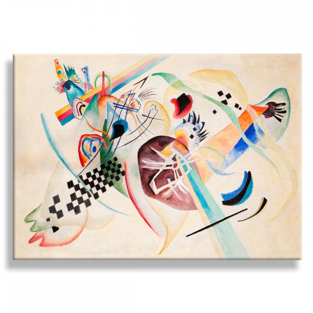 Na biało – Kandinsky – wydruk na płótnie w drewnianej ramie 70x100 cm