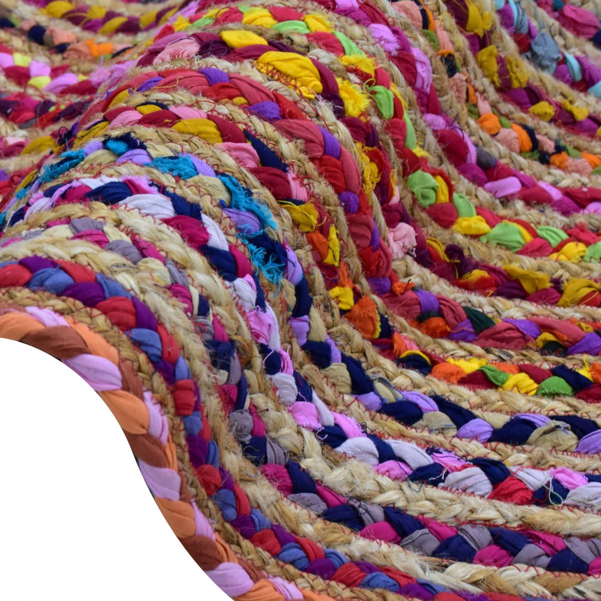 Tapis rond 200x200 rond ALANA Multicolore , tapis artisanal - 3