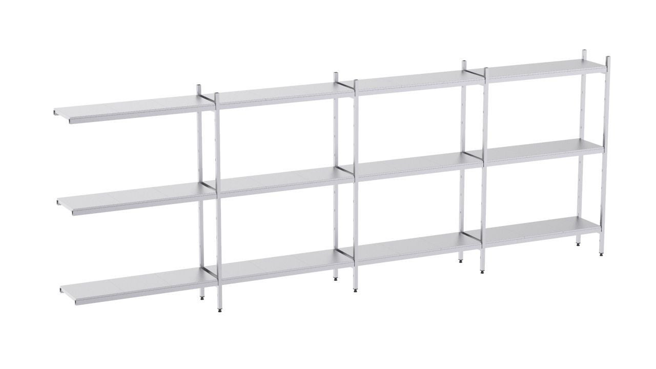 Rayonnage d'angle 6250x1670x500 4 niv - A657 - CODIGEL
