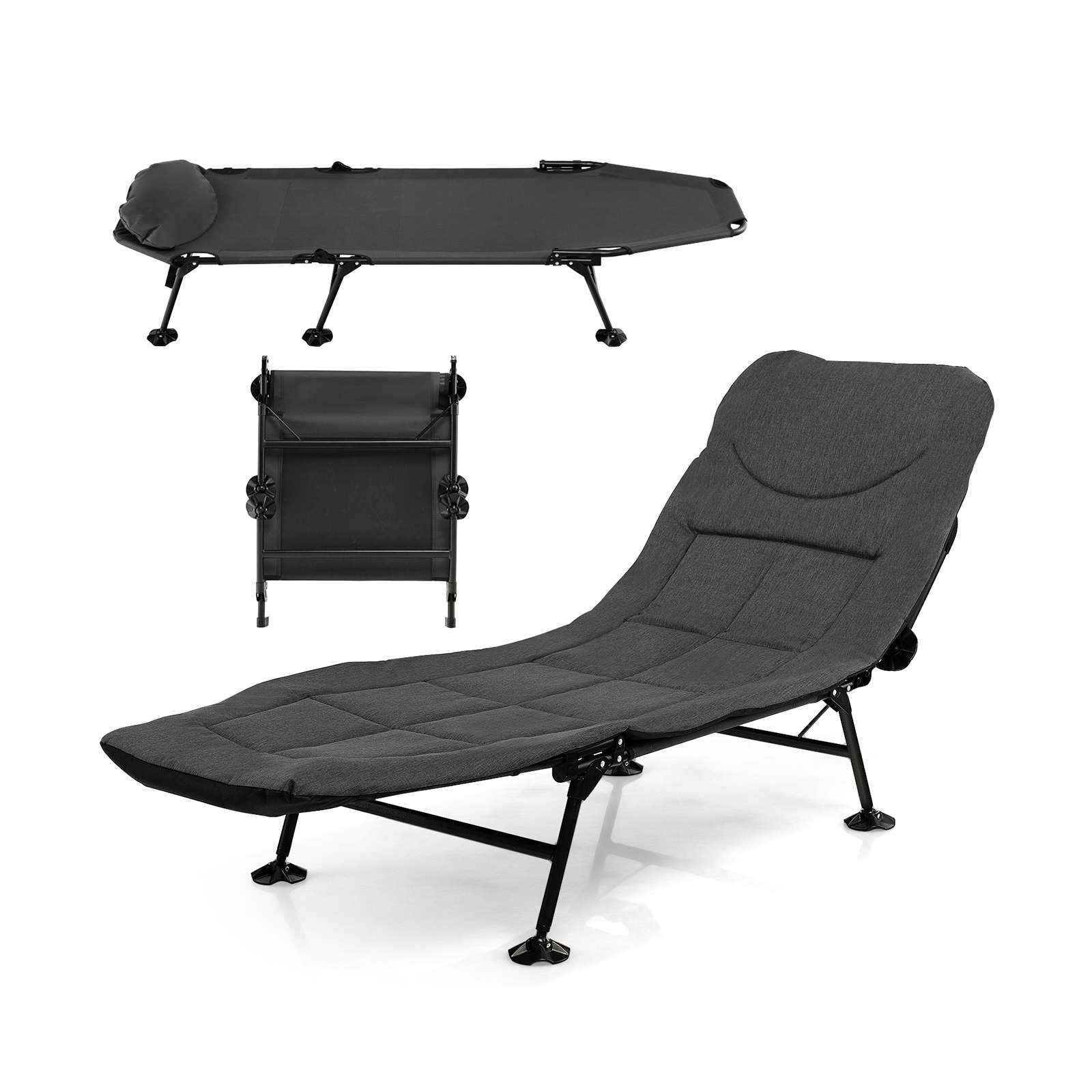 Lit De Camp Pliable Avec Housse De Transport – Idéal Camping, Vacances, Bain De Soleil