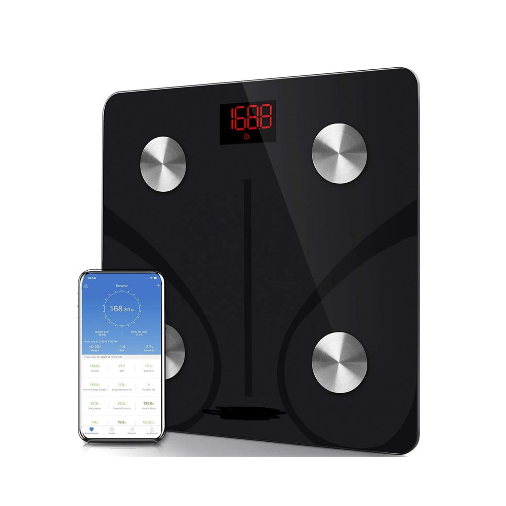 Waga łazienkowa waga łazienkowa ze szkła hartowanego Bluetooth do kg inteligentna waga z danymi dotyczącymi ciała BMI tłuszcz tkanka tłuszczowa