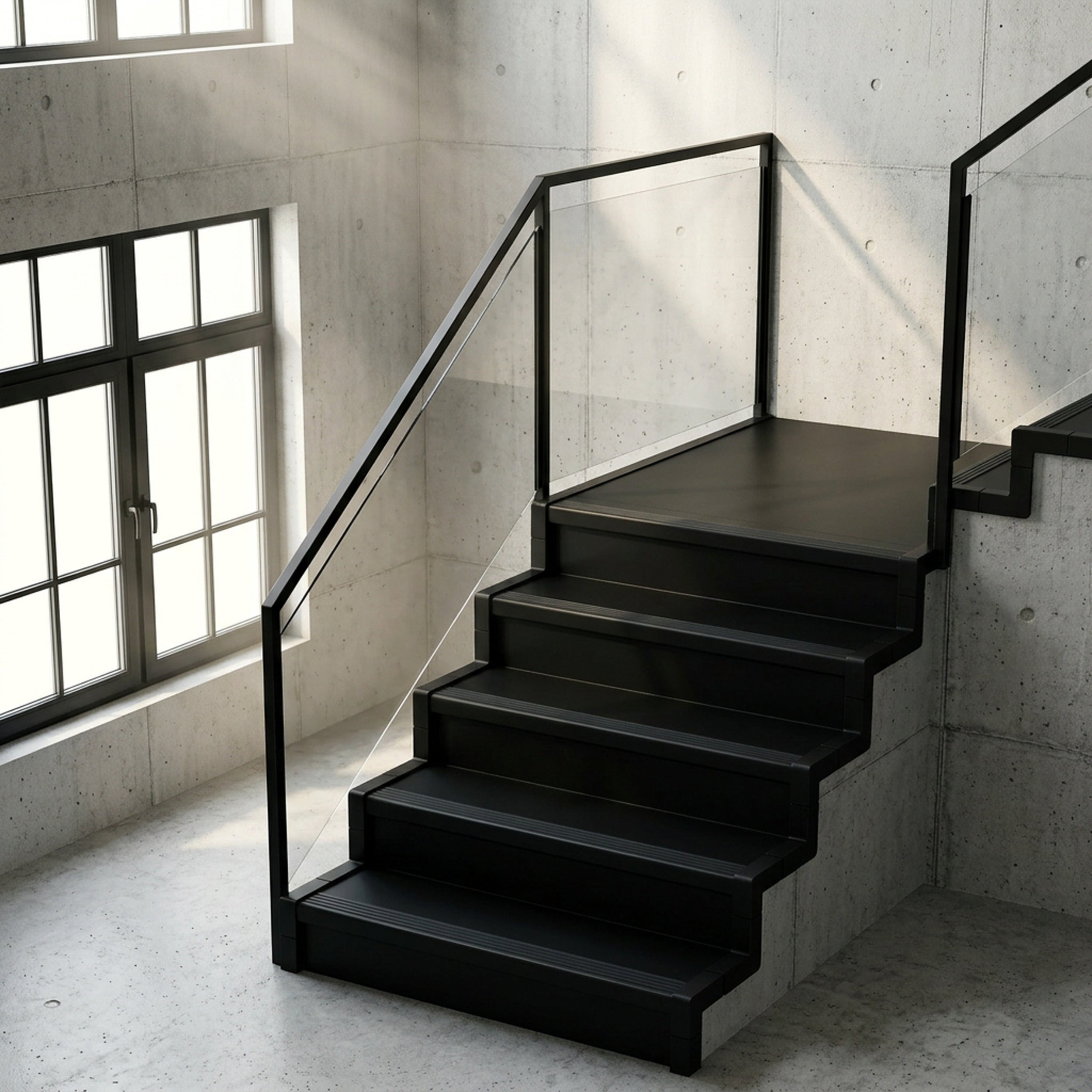 Profilé d'angle PVC LZ 40x40 mm pour finition d'escaliers ouverts - 150 cm, noir - 8