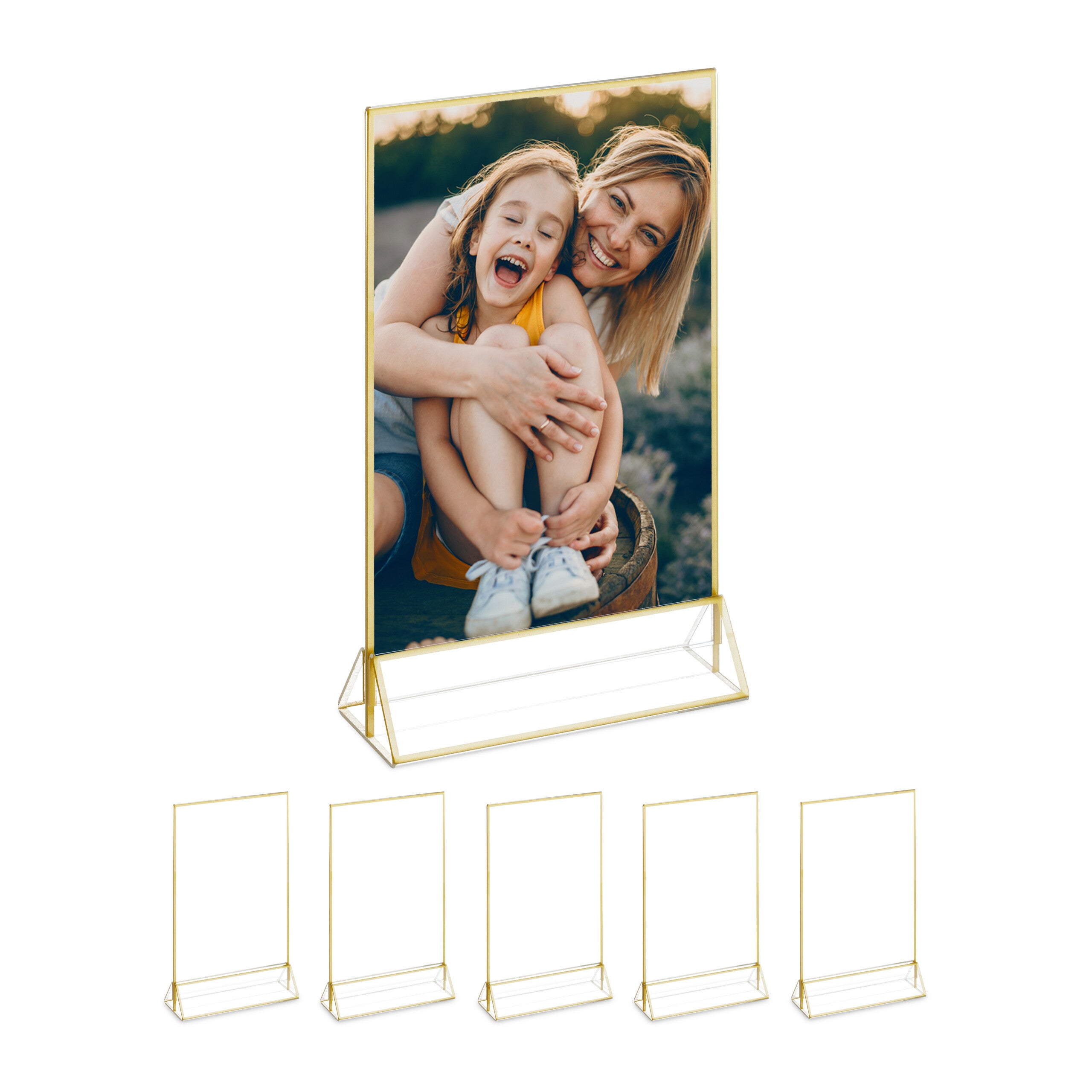 Soportes De Acrílico Transparente Para Mesa - 4 Unidades, 102x153 Mm, Doble Cara, Para Menús O Publicidad