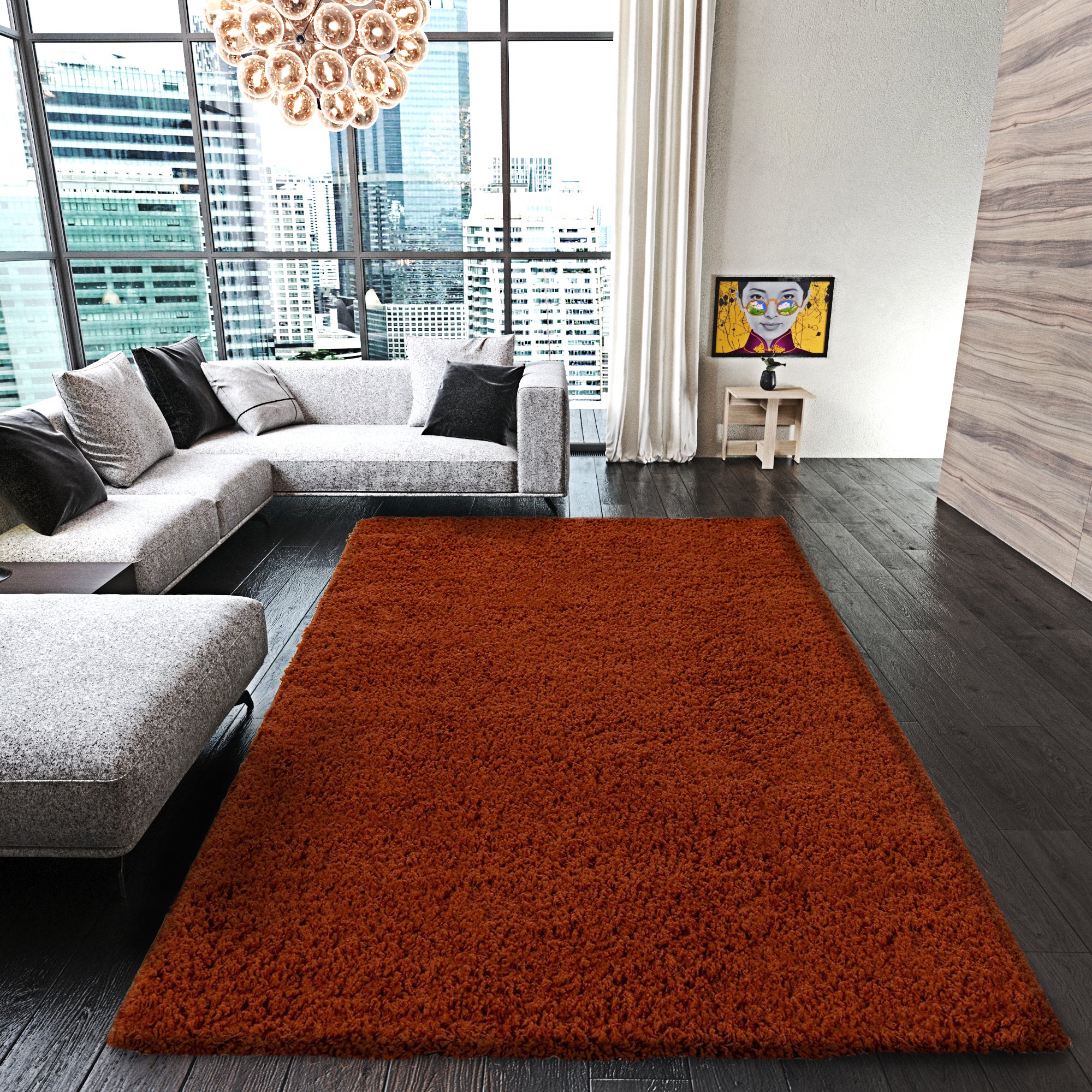 the carpet Relax Tappeto moderno a pelo corto, soggiorno, fondo antiscivolo, lavabile fino a 30 gradi, morbidissimo, aspetto pelliccia, Antracite, 80 x 150 cm