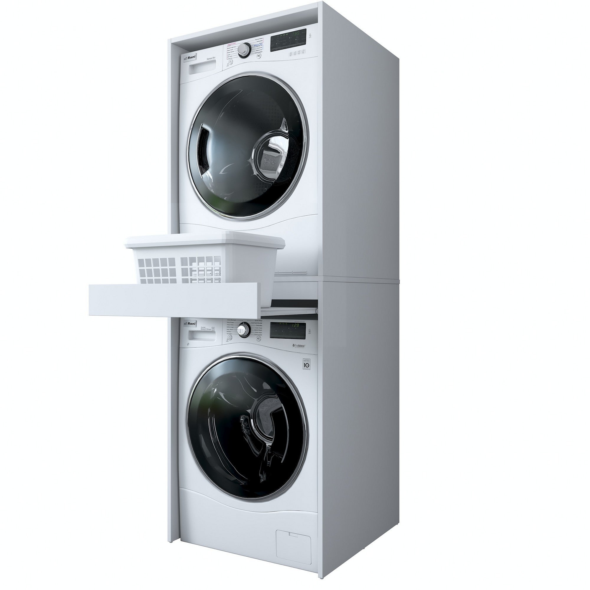 Mueble lavadora secadora KD113-3856 Blanco 66 6x189x65 cm - 9