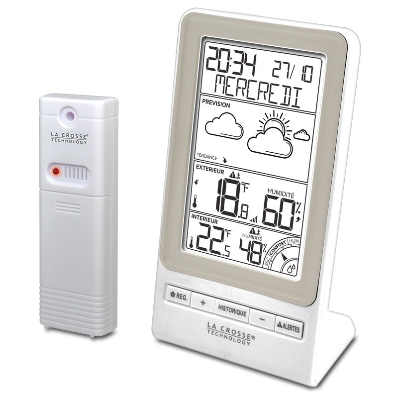 Stazione Meteo Digitale Atomica La Crosse Technology 308-1414B, Schermo LCD A Colori Con Previsioni, Avvisi, Temperatura E Umidità Interna/Esterna, Retroilluminazione Regolabile - 3
