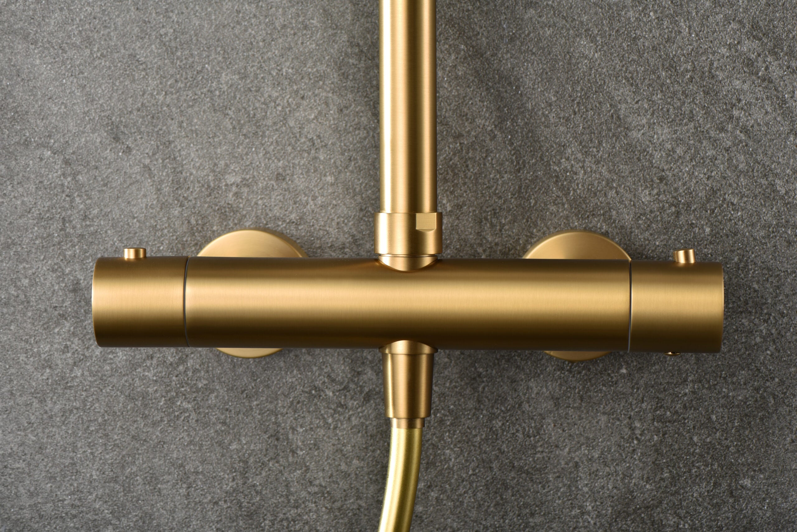 Conjunto de ducha termostático Serie MONZA – Oro cepillado – Altura regulable – Rociador Ø20 extraplano y antical – Cartucho autolimpiable - 3