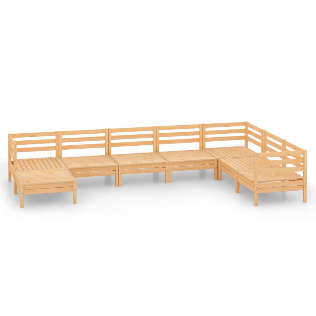 Salon bas de jardin en Bois Marron 8 personnes - 2