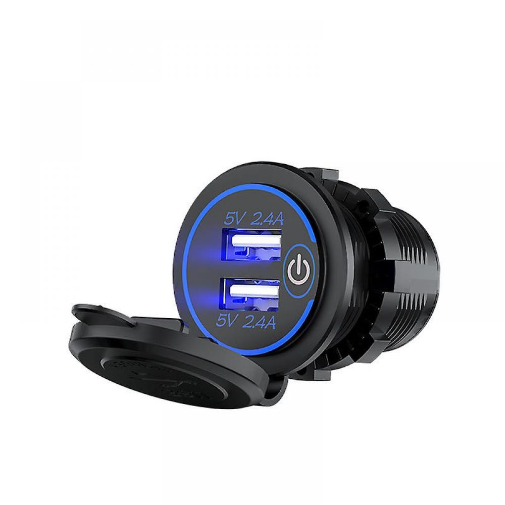 Doppia presa caricatore per auto USB 4,8 A, impermeabile, presa di corrente per auto, per veicoli 12V ~ 24V, auto, barca, motore | Leroy Merlin Doppia presa caricatore per auto USB 4,8 A, impermeabile, presa di corrente per auto, per veicoli 12V ~ 24V, auto, barca, motore | Leroy Merlin