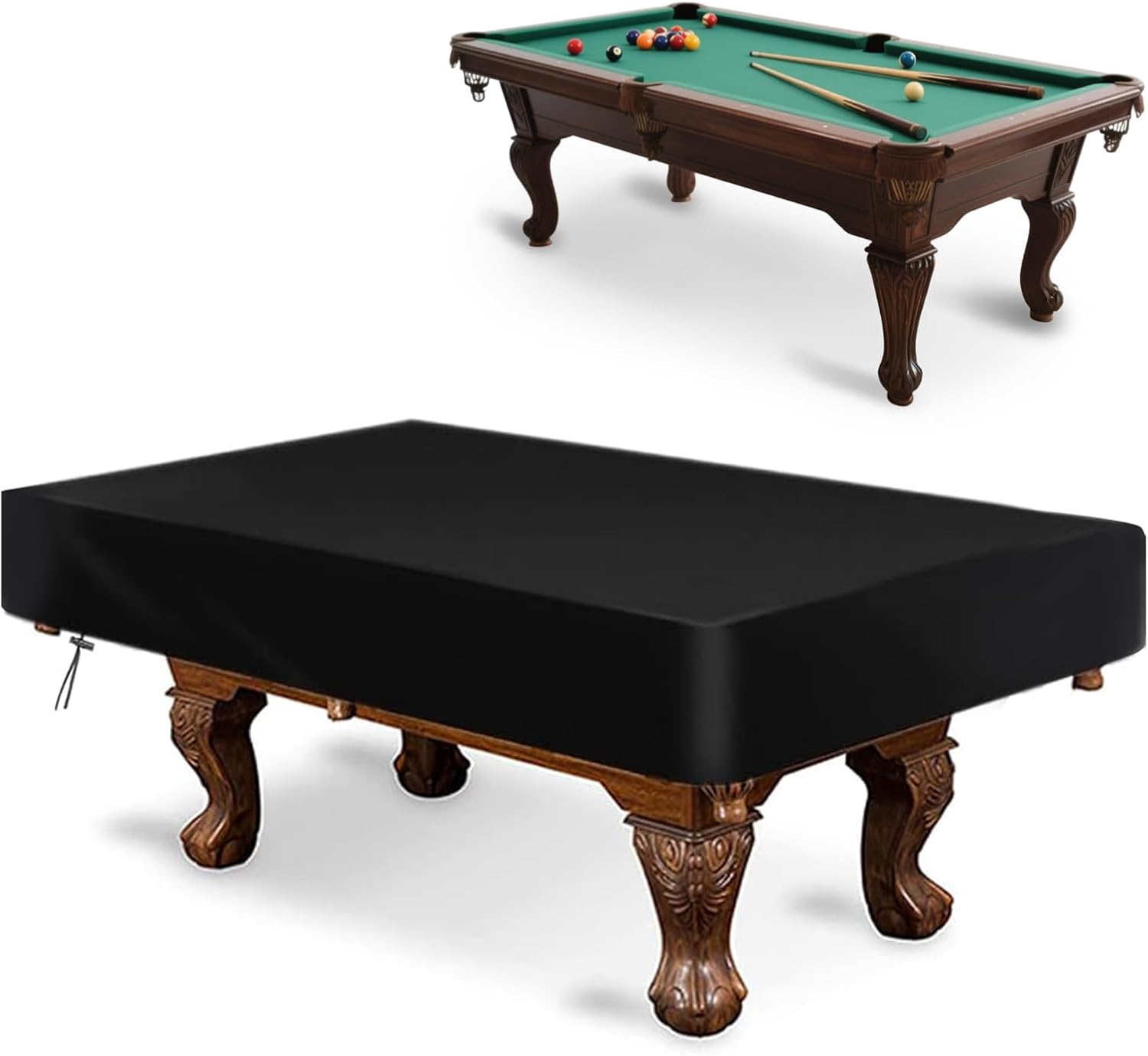 Wodoodporny pokrowiec na stół bilardowy, 235x135x20 cm, do stosowania wewnątrz i na zewnątrz, wykonany z tkaniny Oxford 210D ze ściągaczem.