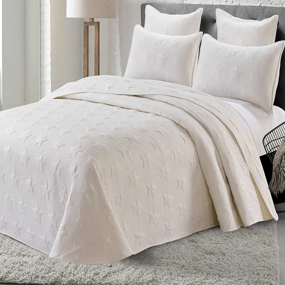 COTTON ARTean - Colcha Bouti NOJA Blanco Cama 180 Incluye 2 Fundas de cojín. - 3