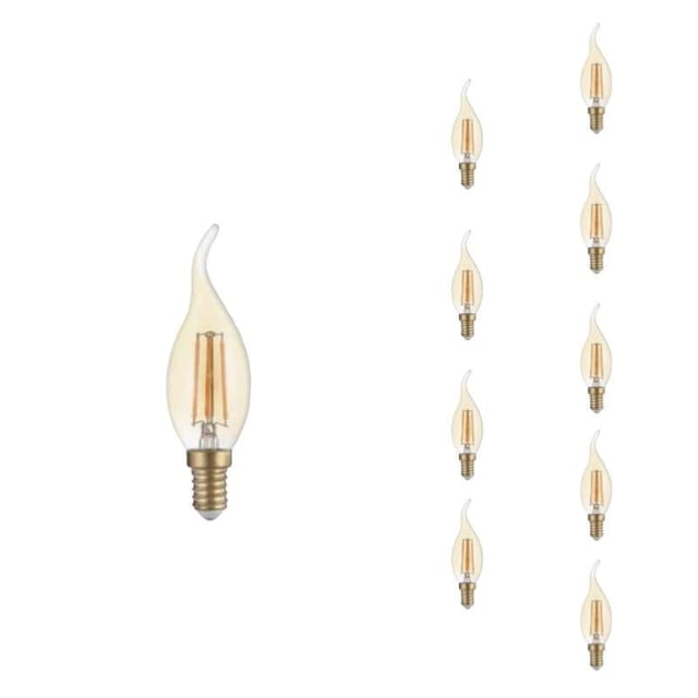 Ampoule LED E14 Flamme Filament 4W T35 (Pack de 10) - Blanc Chaud 2300K - 3500K - SILAMP