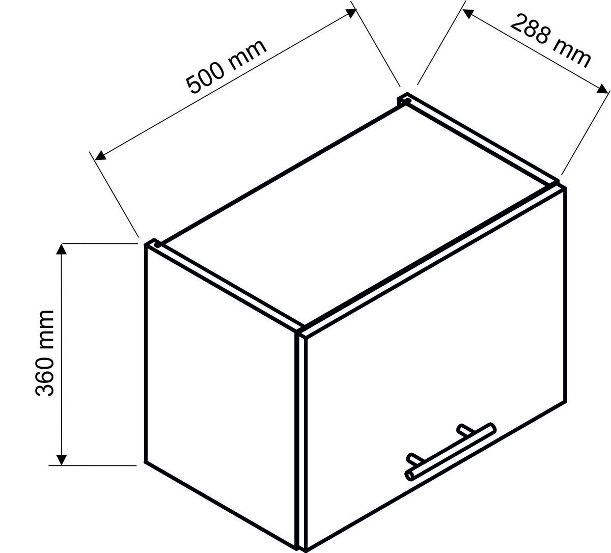 Meuble haut de cuisine coloris blanc avec 1 porte - longueur 50 x profondeur 28 x hauteur 36 cm - 2