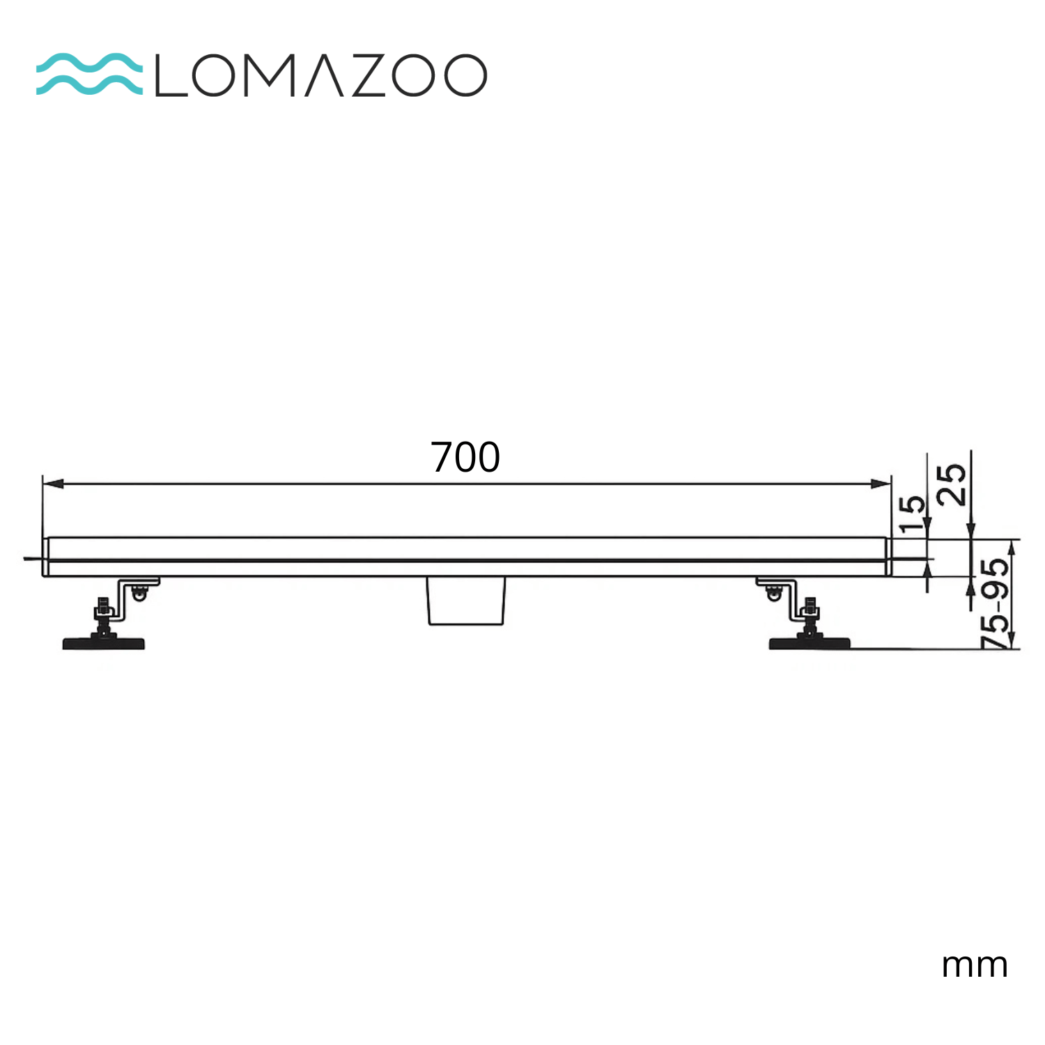 Caniveau De Douche Lomazoo Nilo - 70 Cm - Doré - Or - 4