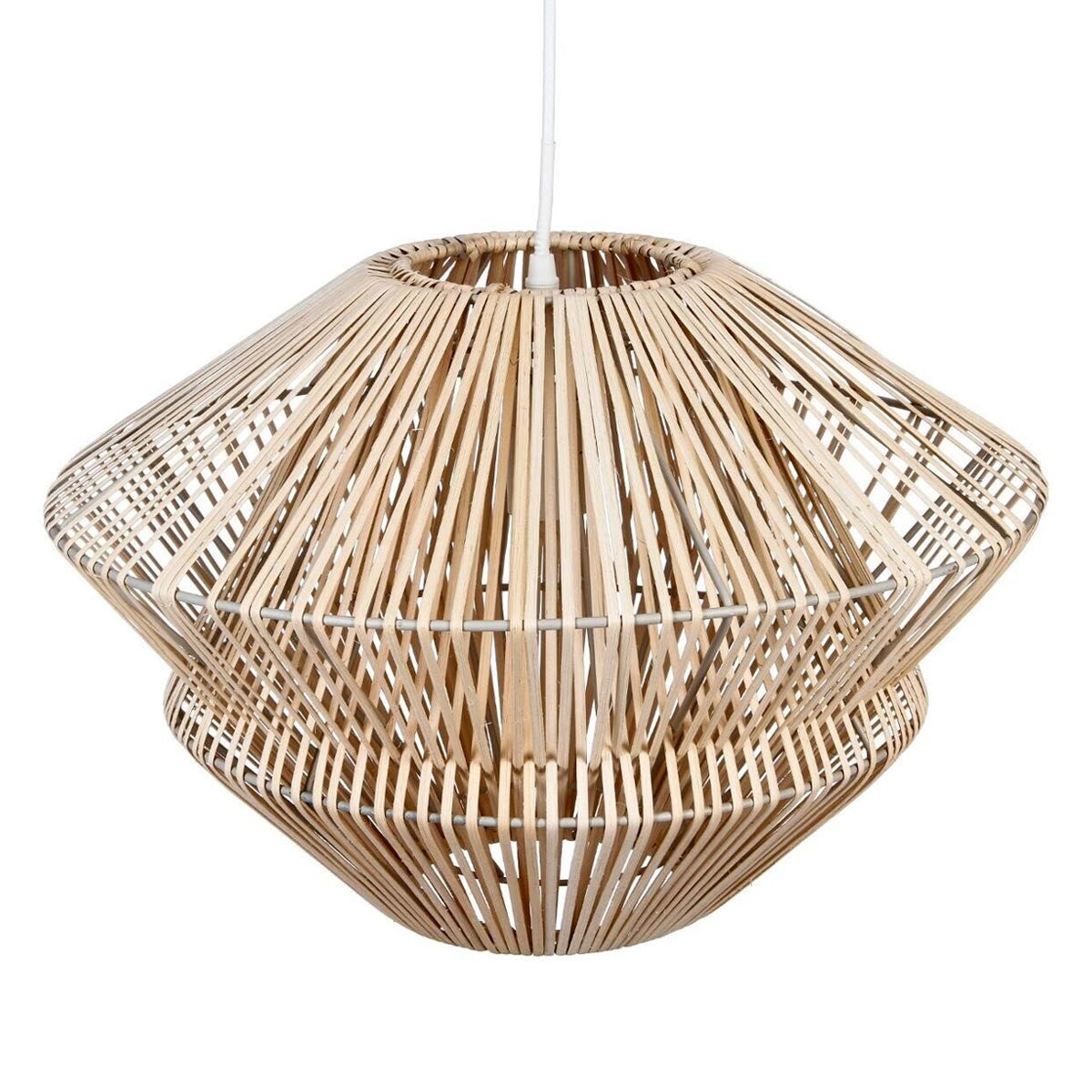 LAMPA WISZĄCA Ludza 44 cm RATTANOWA beżowa styl boho