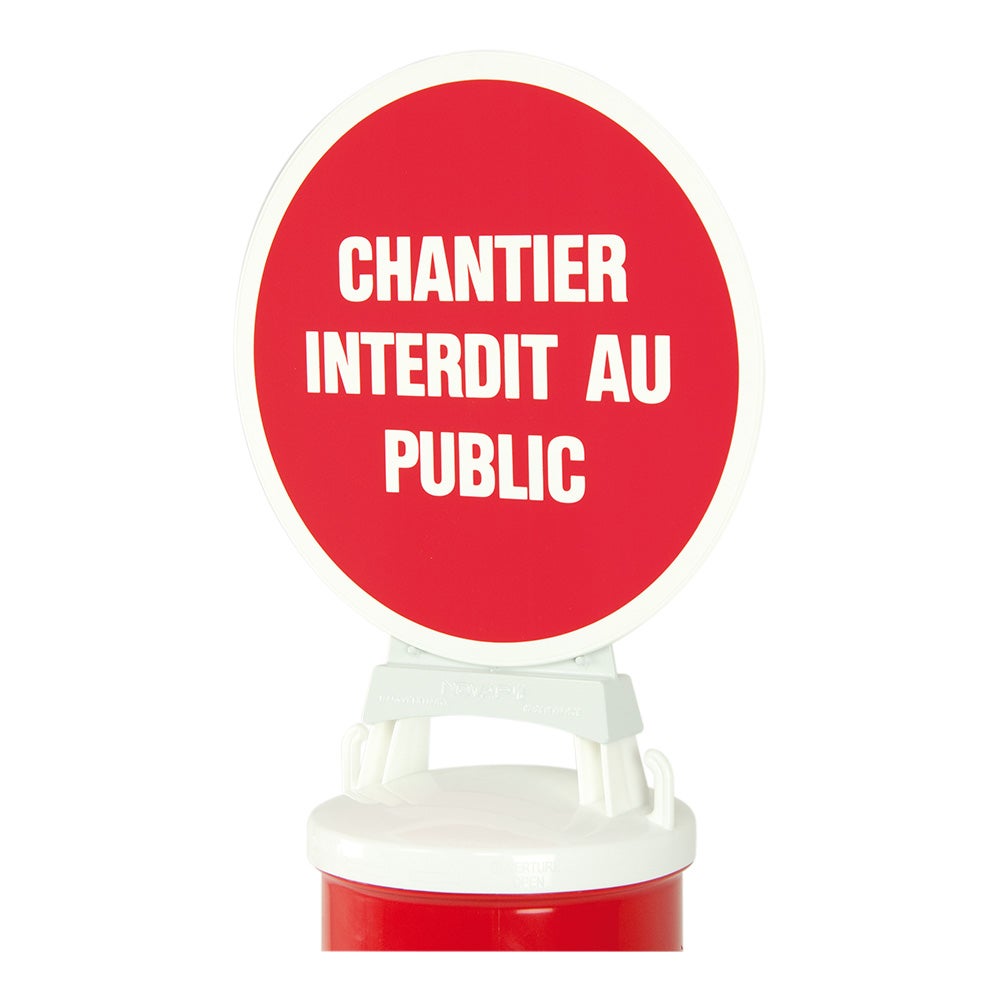 Panneau Chantier interdit au public + support pour balise modulable — free download