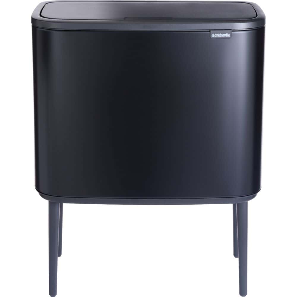 Kosz na śmieci Brabantia Bo Touch Bin z podwójnym wkładem i otwieraniem Soft Touch czarny mat