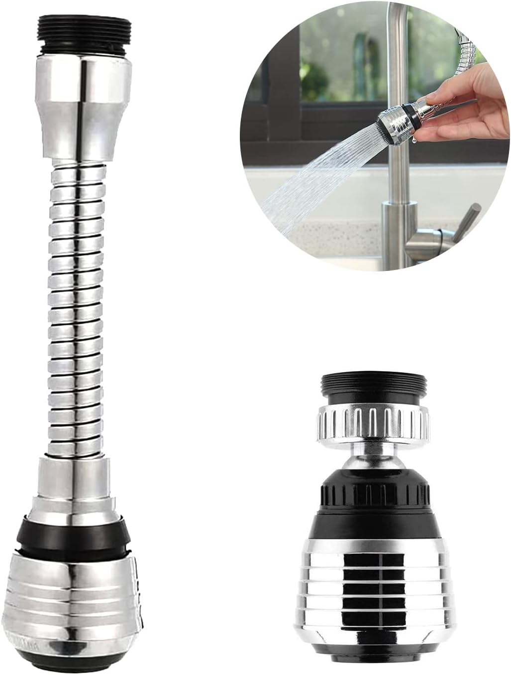 Przedłużka kranu kuchennego obrotowa o 360° (zestaw 2 szt.)