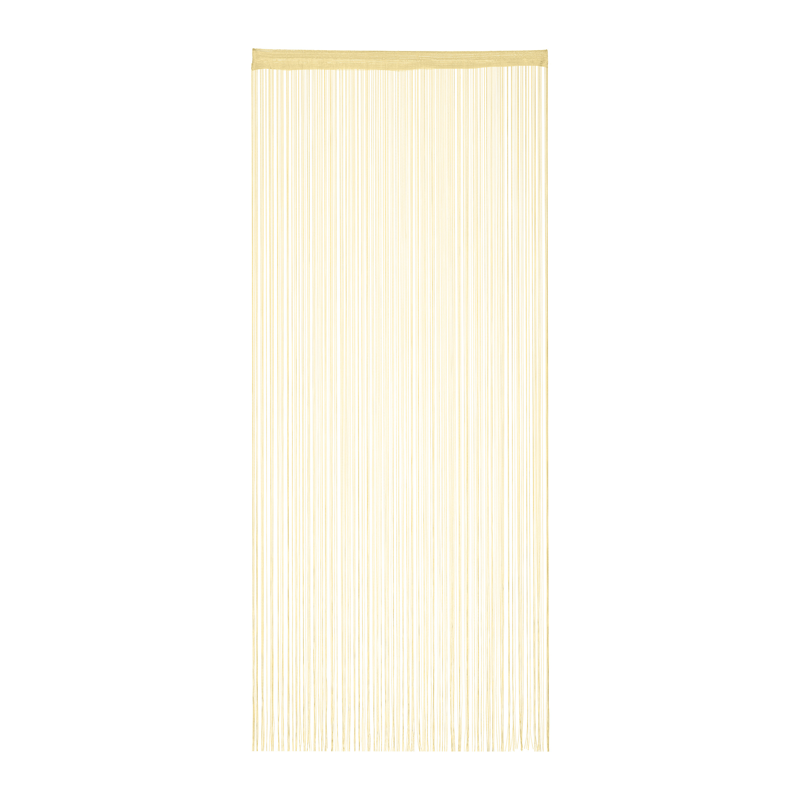 Relaxdays cortina de hilos para puertas y ventanas, lavable, para cortar a medida, visillo 90x245 cm, beige