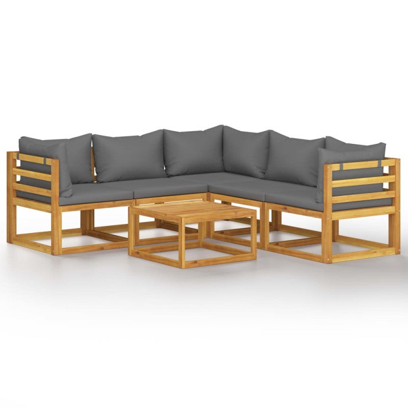 Salon bas de jardin en Bois Gris 5 personnes - 2