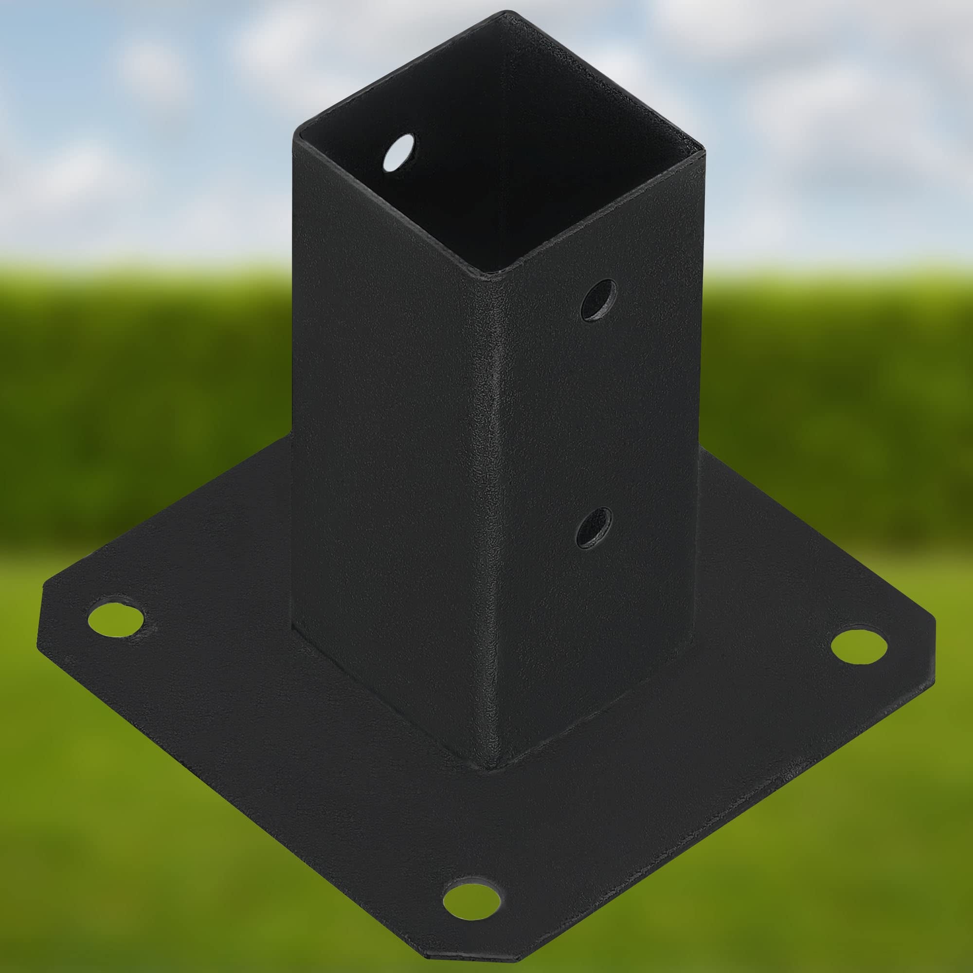 Podstawa Słupa Drewnianego - 50 X 50 MM - Kotwa Przykręcana do Betonu - Wspornik Stalowy - Malowany Proszkowo - Czarny KOTARBAU - 6