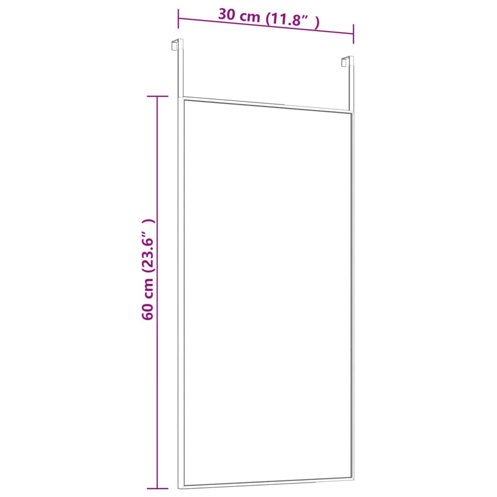 Miroir de porte | Miroir décoratif Noir 30x60 cm Verre et aluminium - 4
