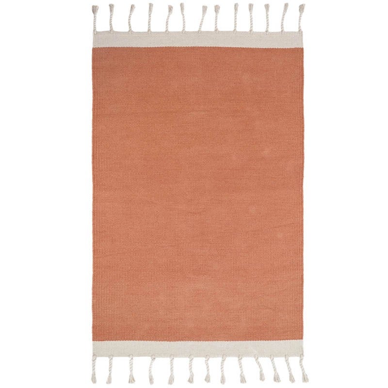 Tapis Contemporain Rectangle Coton recyclé 100x150cm Lisboa rose liège - 2