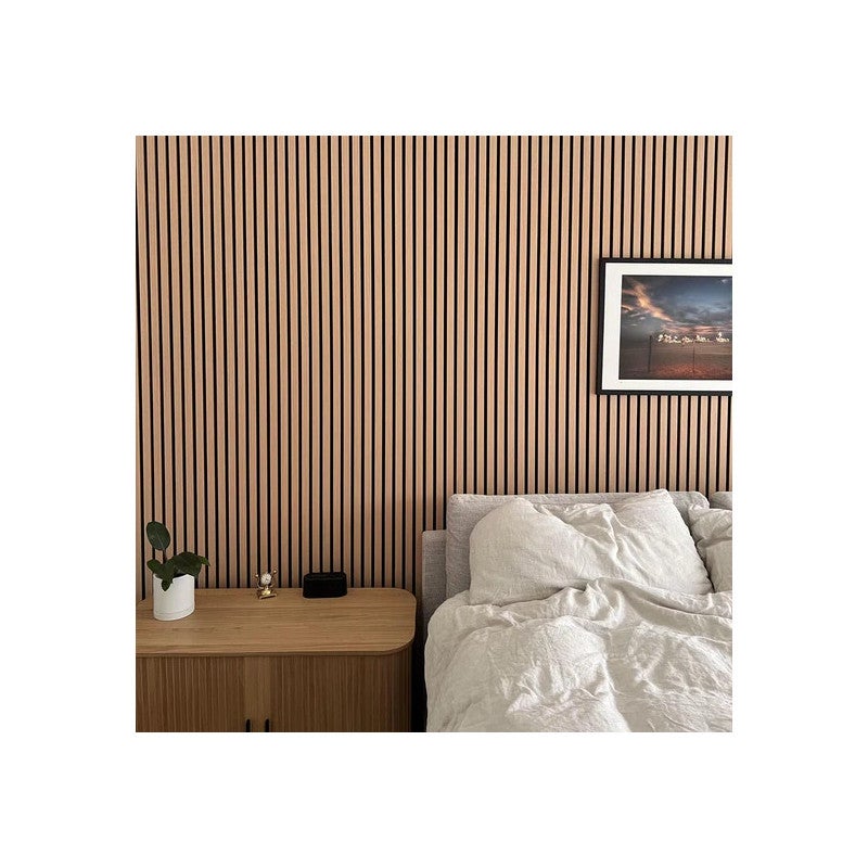 Panneaux Acoustiques Décoratifs en MDF – Lot de 4, Chêne Blanc, 240x60cm - 5