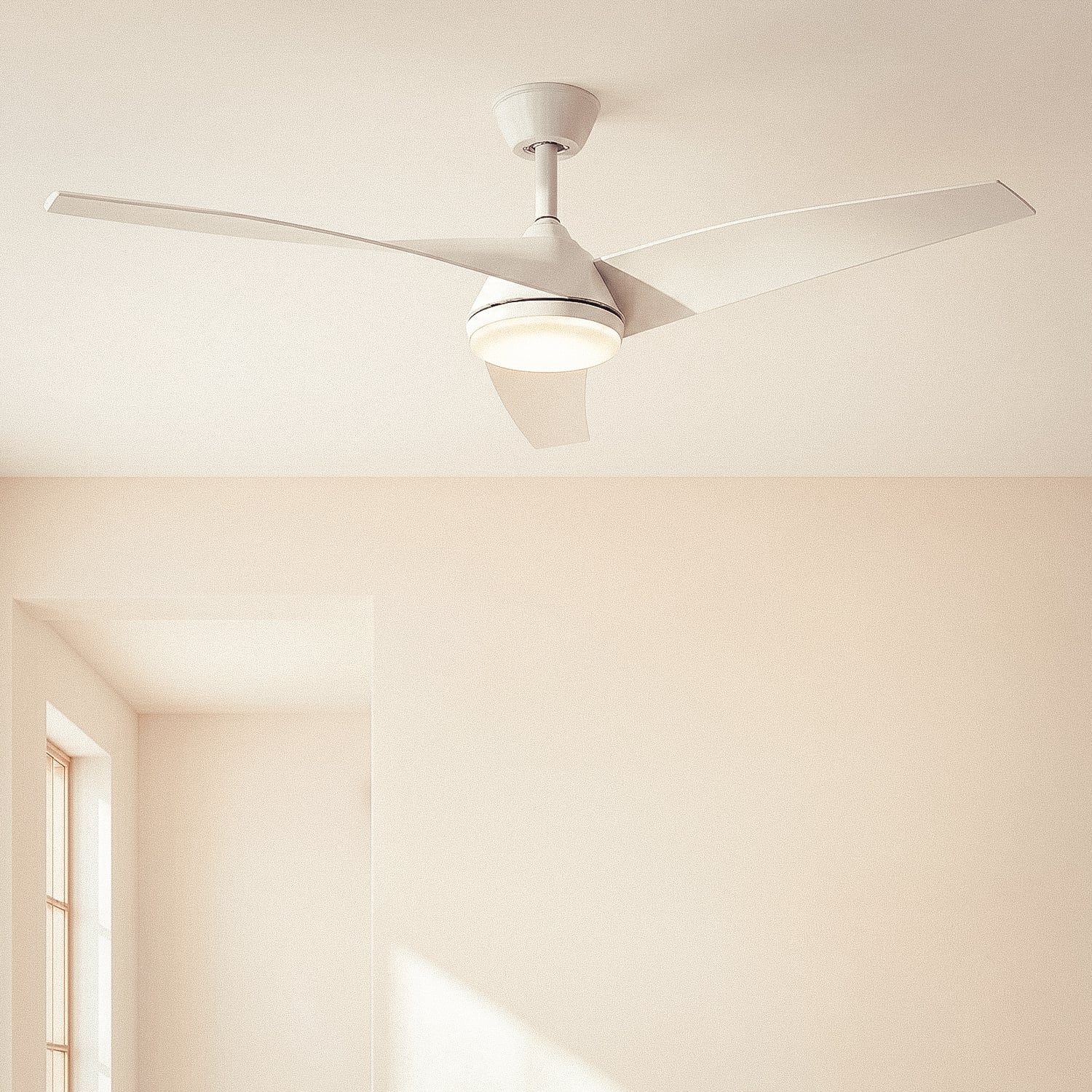 Ventilateur de Plafond LEDKIA LIGHTING Eubea Blanc avec Lumière LED CCT 1440 lm, Moteur DC 30W Silencieux et Efficace, 3 Pales Courbées, 6 Vitesses, - 6