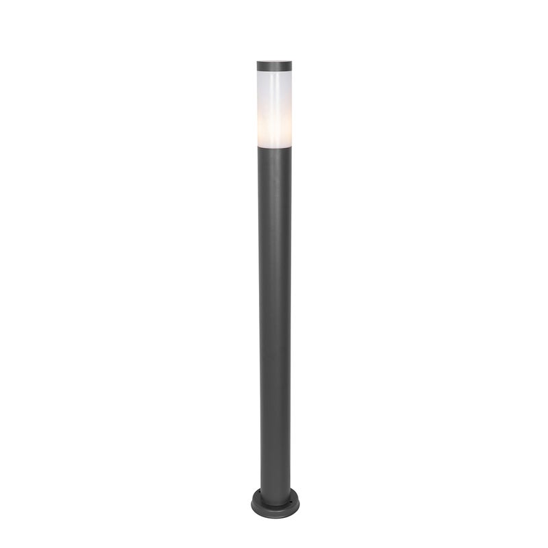 Nowoczesna lampa ogrodowa stojąca ciemnoszara z opalizującym szkłem 110 cm IP44 - Rox