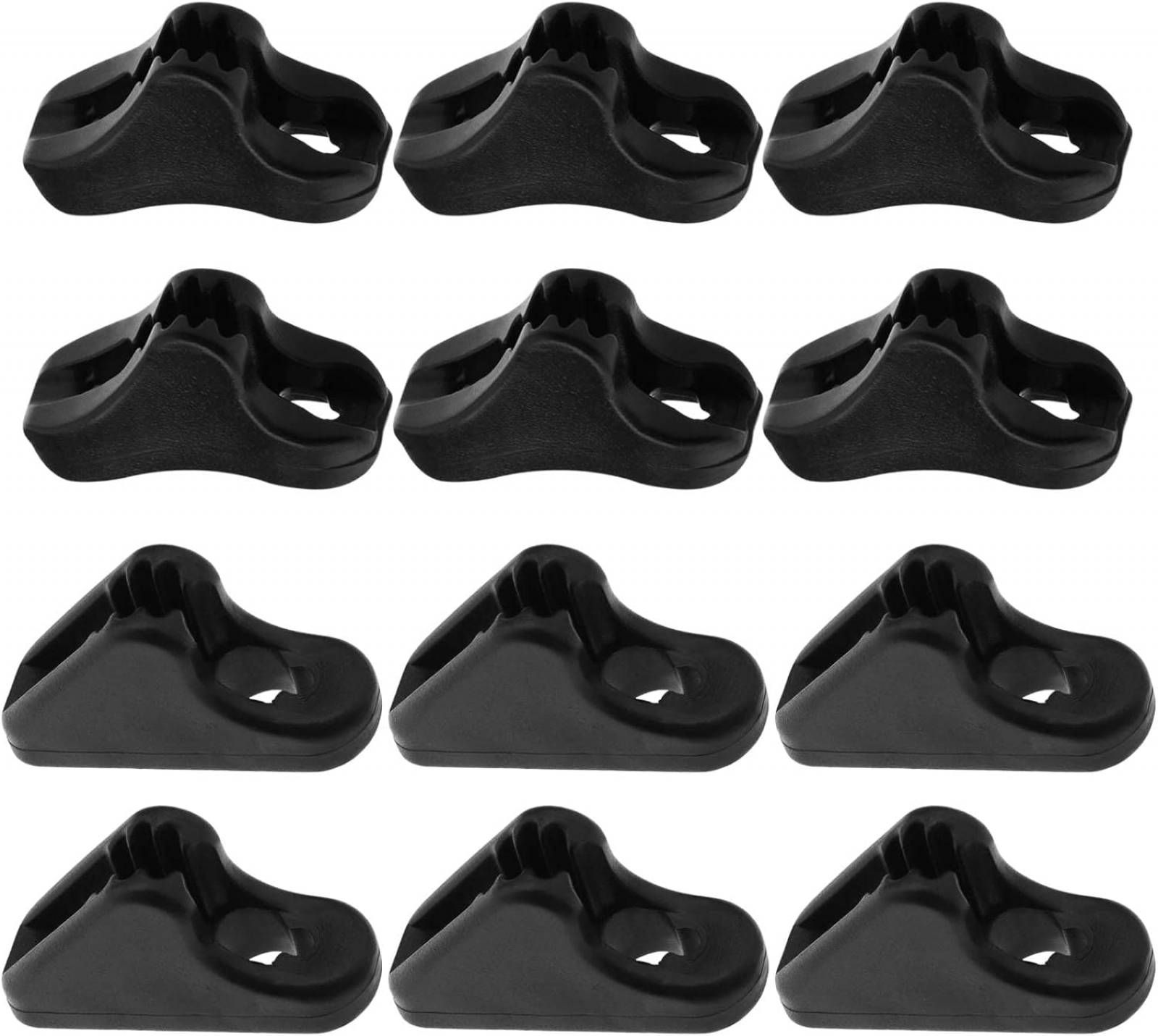 Zestaw 20 plastikowych napinaczy do linek odciągowych – Regulowane narzędzie antypoślizgowe do aktywności na świeżym powietrzu – Czarne – 2 mm
