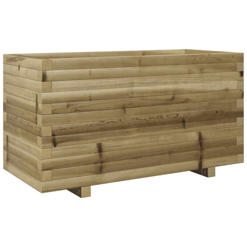 Coffre De Rangement Jardin En Bois Imprégné De Pin, 80x44.5x57.5 Cm, Couleur Beige, Résistant Aux Intempéries - 4