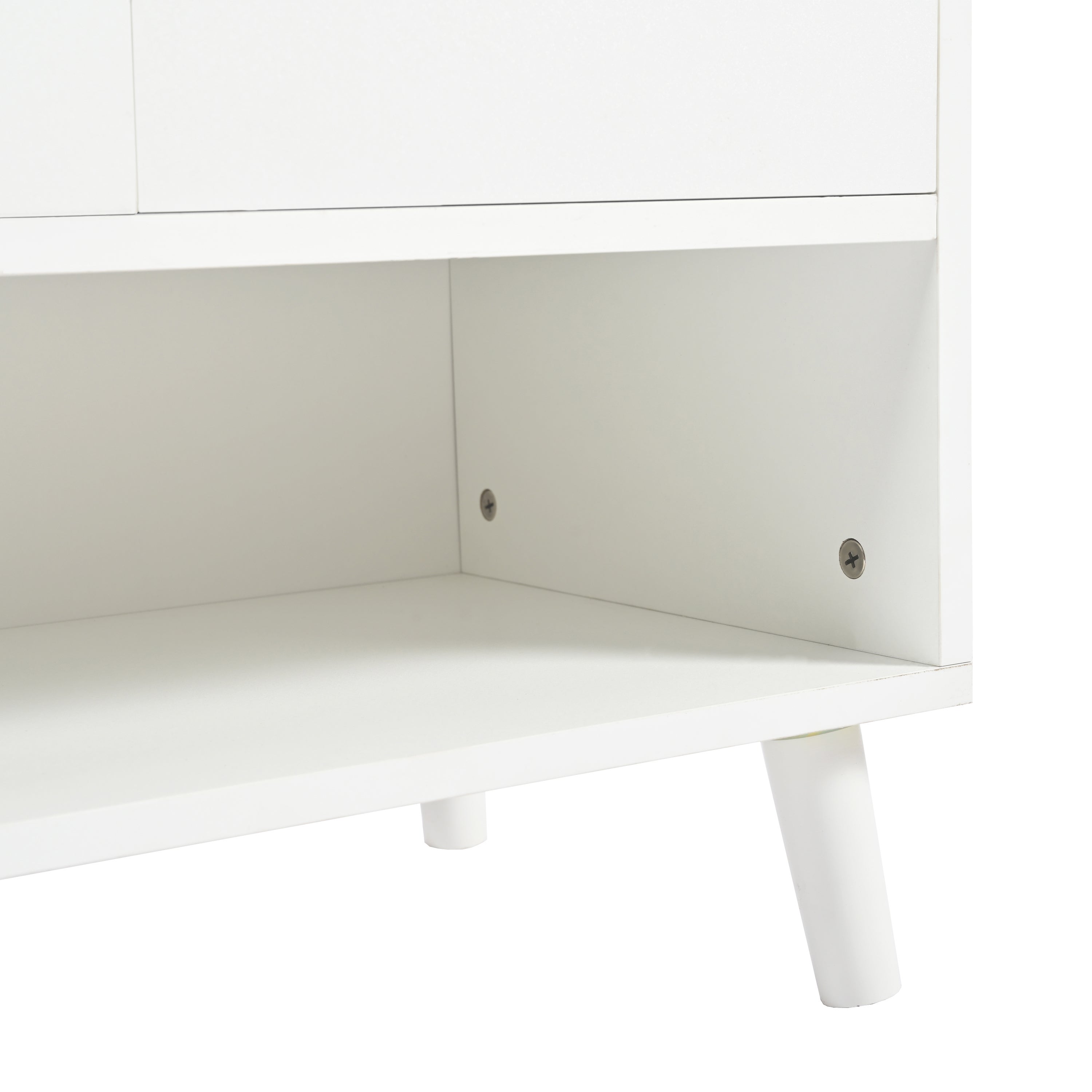 Scarpiera con 4 ante, 1 cassetto e ripiani regolabili - 120 x 99 x 35 cm - Pannello truciolare - Bianco - 9