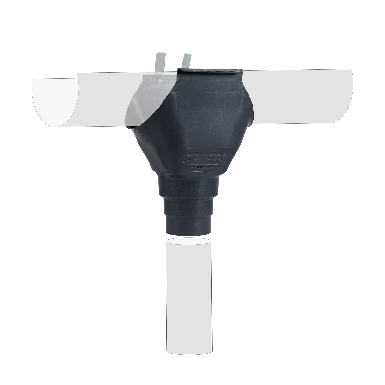 Naissance descente gouttières en PVC universelles adaptable Ø 70, 80,100 mm rond couleur Gris Anthracite - LPP - 3