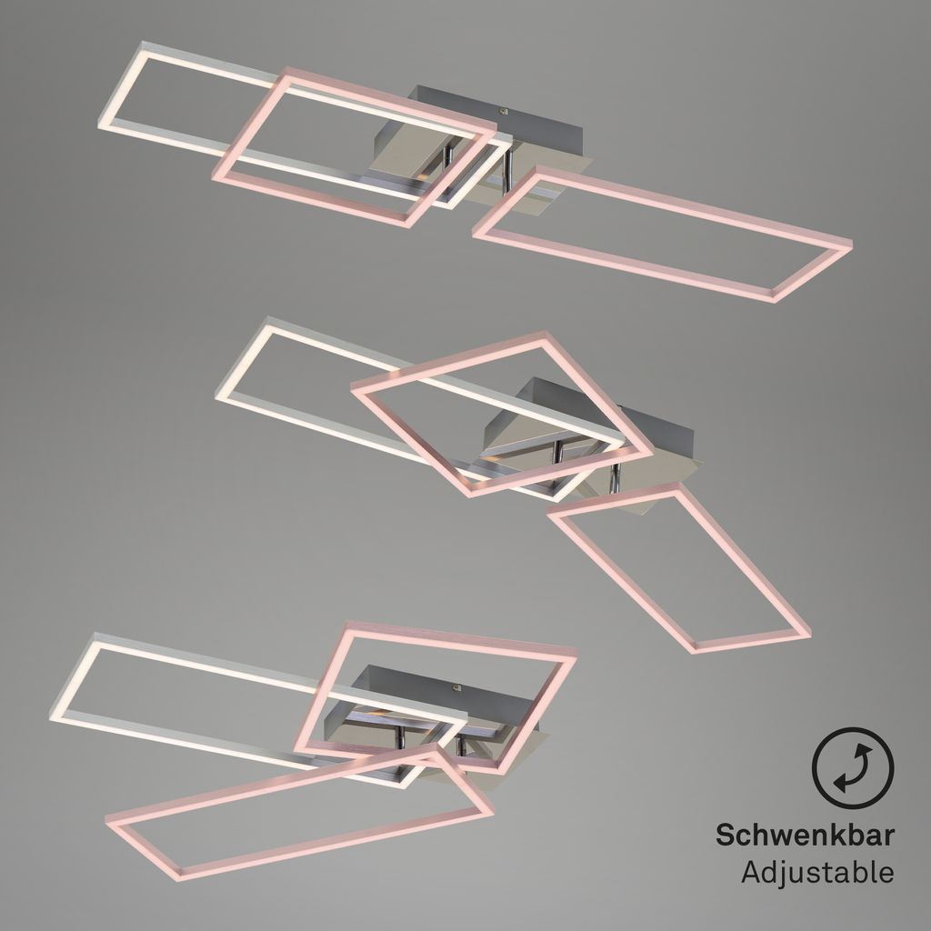 Plafonnier LED BRILONER LEUCHTEN FRAME, 48 W, 3300 lm, IP20, chrome-alu, métal-plastique, intensité lumineuse variable, 92,8 x 26 x 9,6 cm - 7