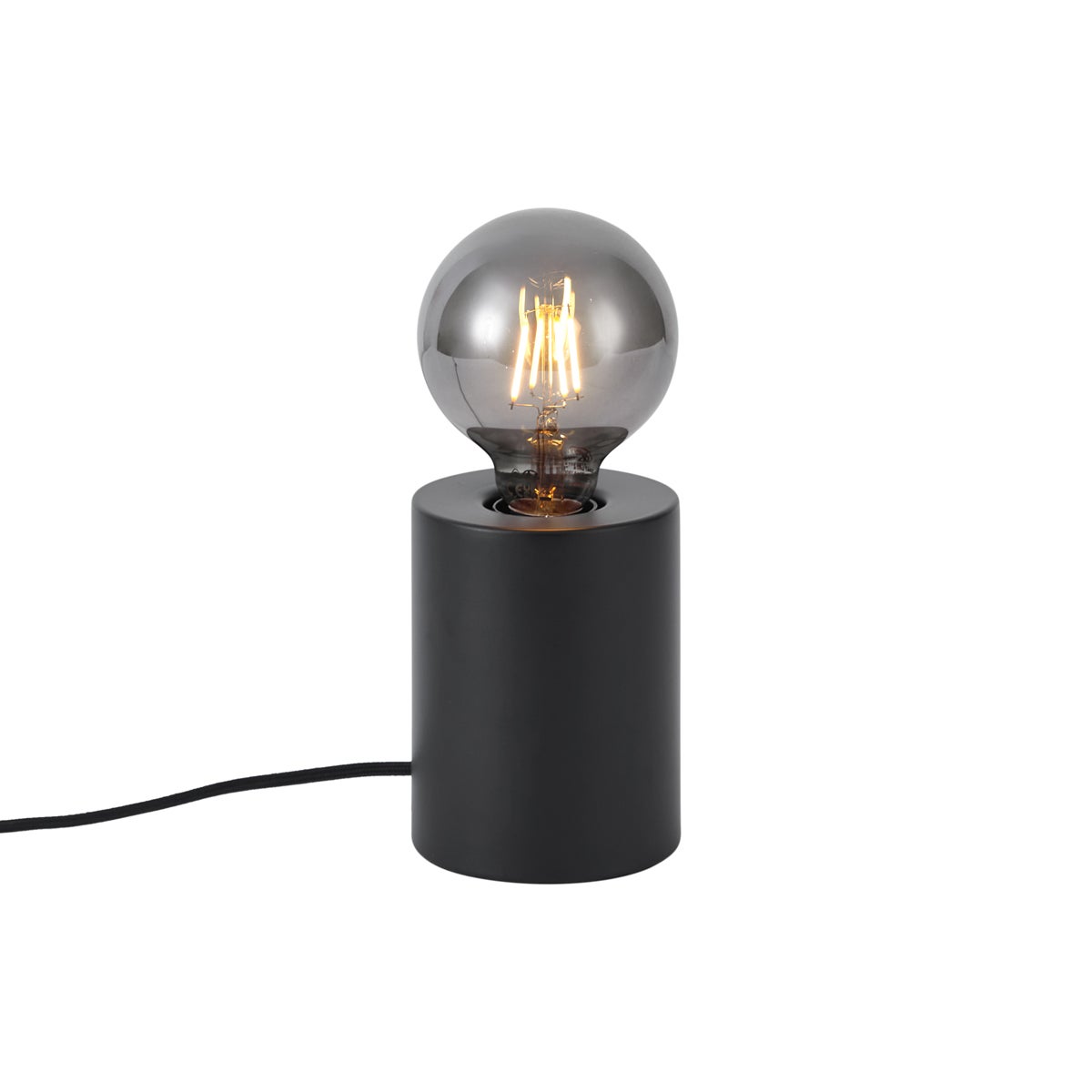 Qazqa nowoczesny lampa stołowa - Cylinder - czarny, max. 15w, e27, 13cm, IP20 oświetlenie wewnętrzne