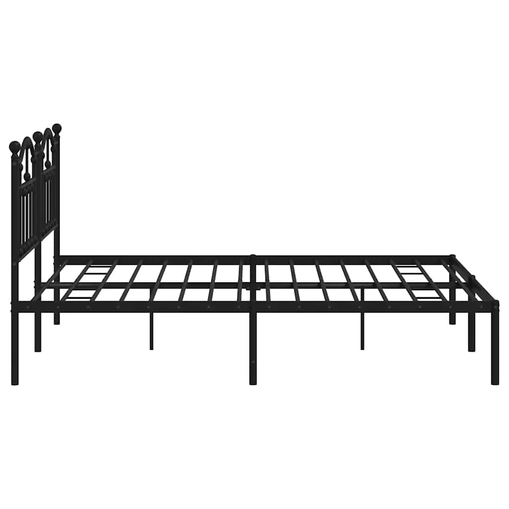 vidaXL Estructura de cama con cabecero metal negro 183x213 cm - 7