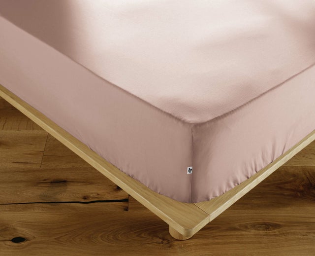 Drap-Housse 140 x 190 cm Percale de Coton 120 Fils Unie PERRINE – Blush