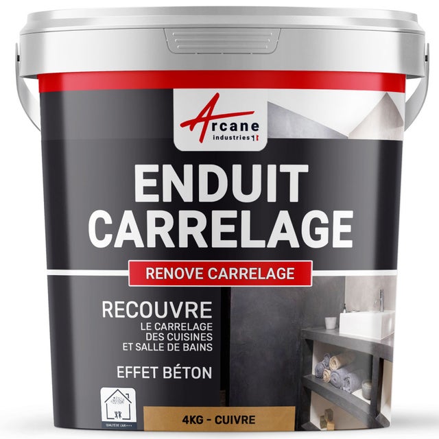 Enduit carrelage pour Mur et Sol - RENOVE CARRELAGE - 4 kg (environ 2,6 m²) Cuivre - ARCANE INDUSTRIES