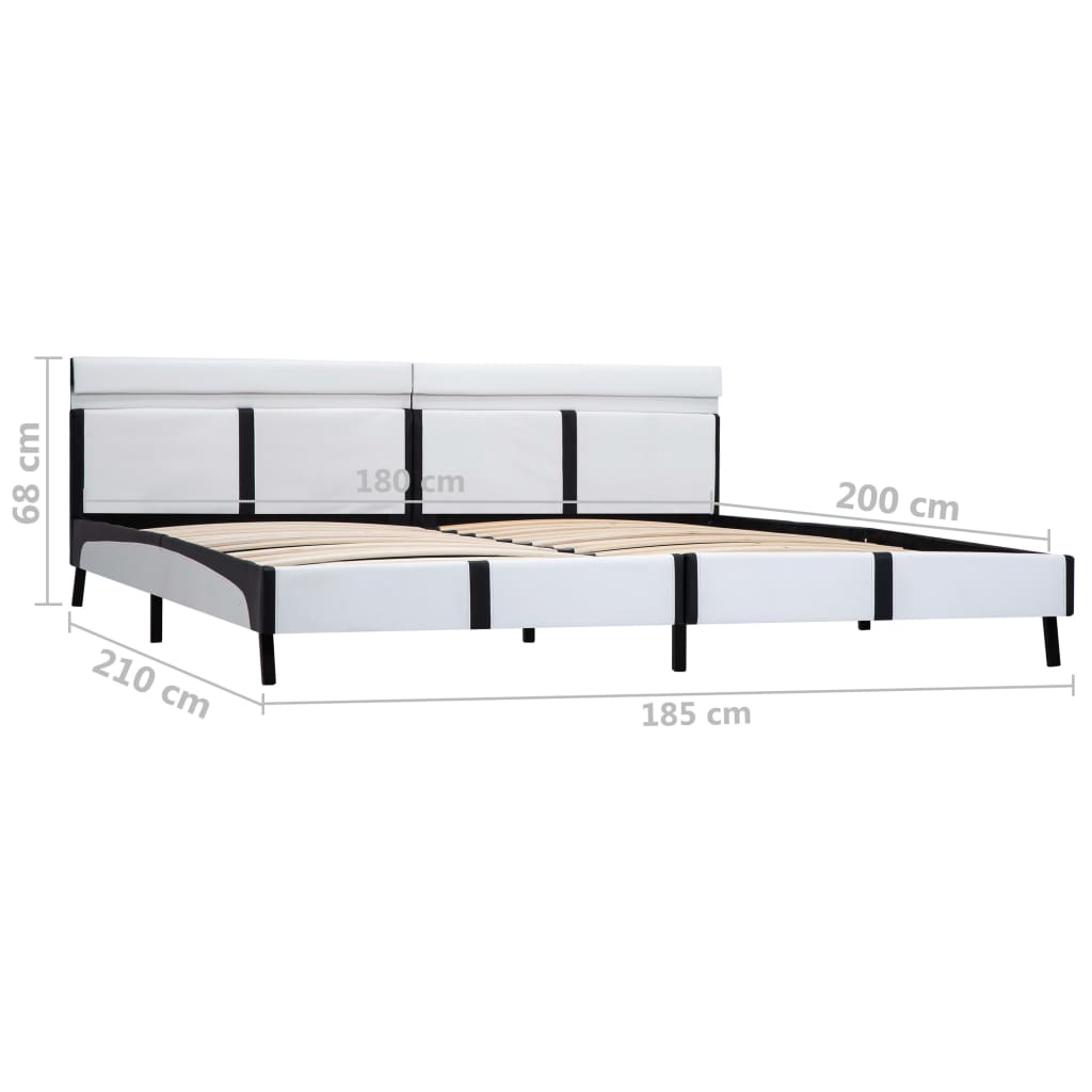 Maison Exclusive - Estrutura de cama c/ LED couro artificial 180x200 cm branco - 8