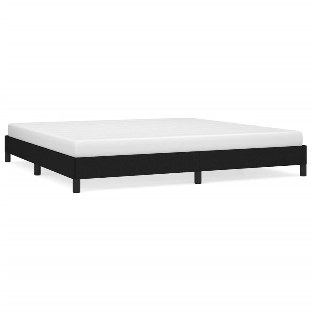 Cadre de lit sans matelas, tissu noir, pour la chambre, 200 × 200 cm - 2