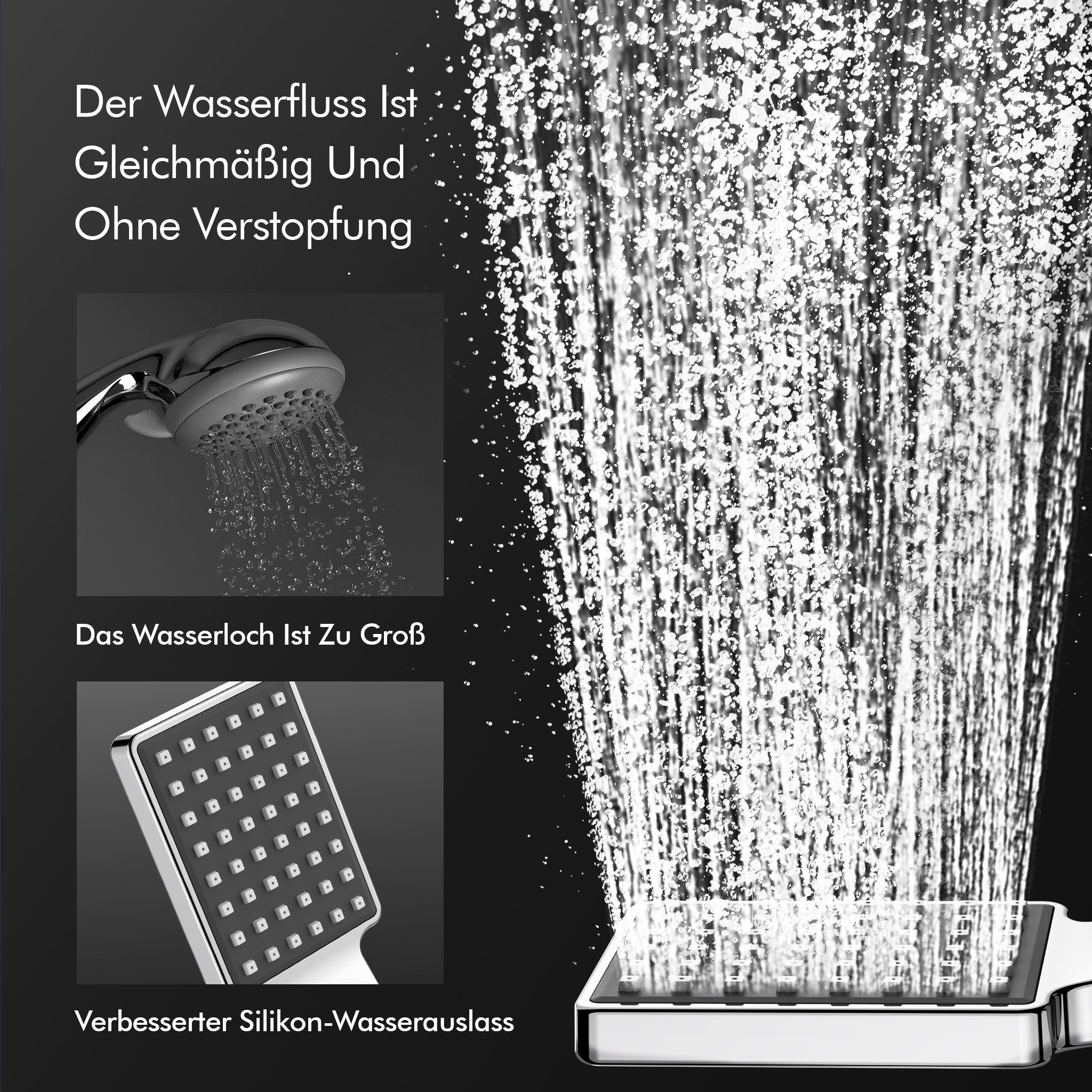 Colonne de Douche avec Mitigeur Thermostatique Chromé, Ensemble de Douche avec pomme de douche et tête de douche, Hauteur Réglable 855-1105mm - 5