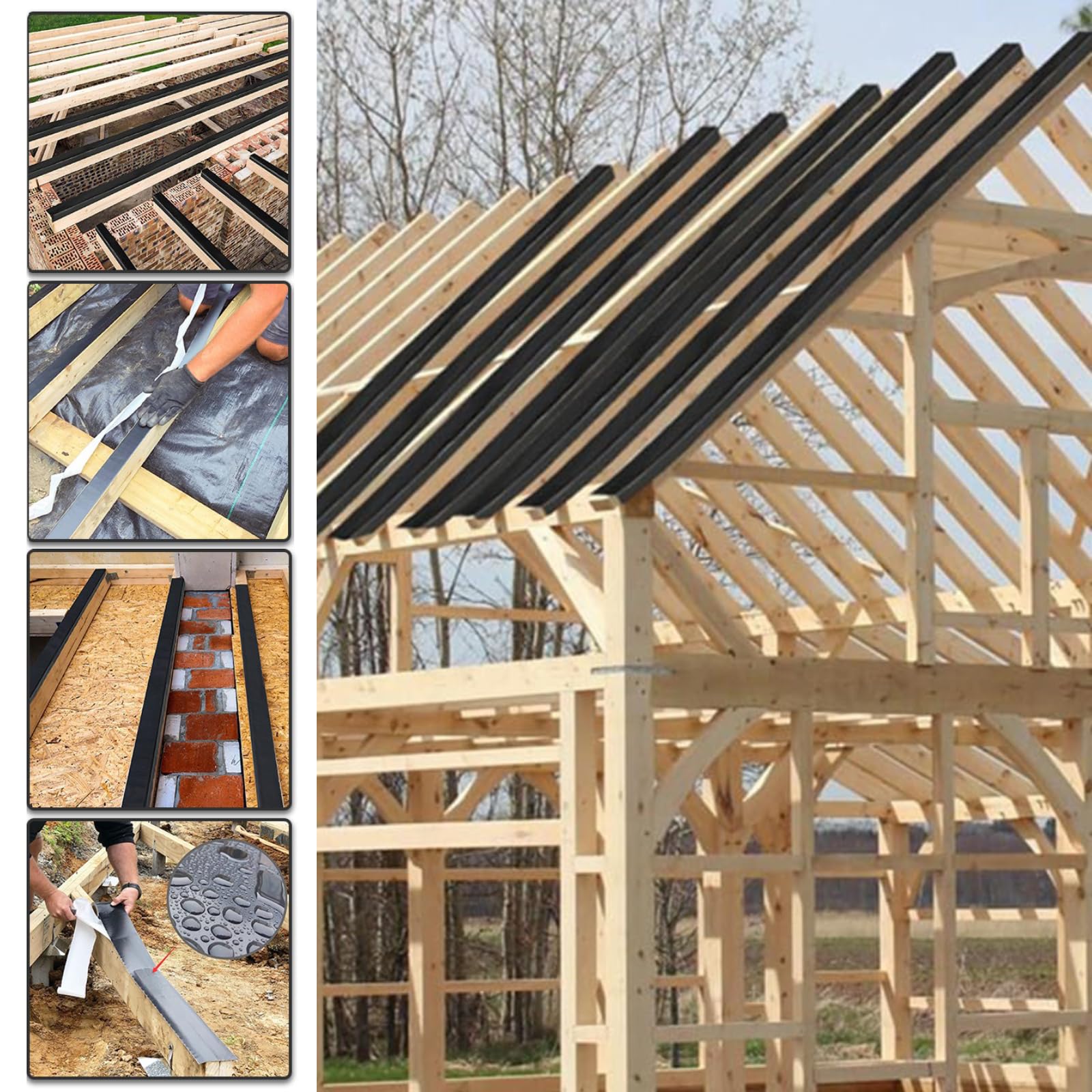 5 ensembles Ruban Adhésif Butyle Auto-Adhésif Imperméable Terrasse Réparation Gouttières Protection Bois 1 Rouleau 5cmx15m - 2