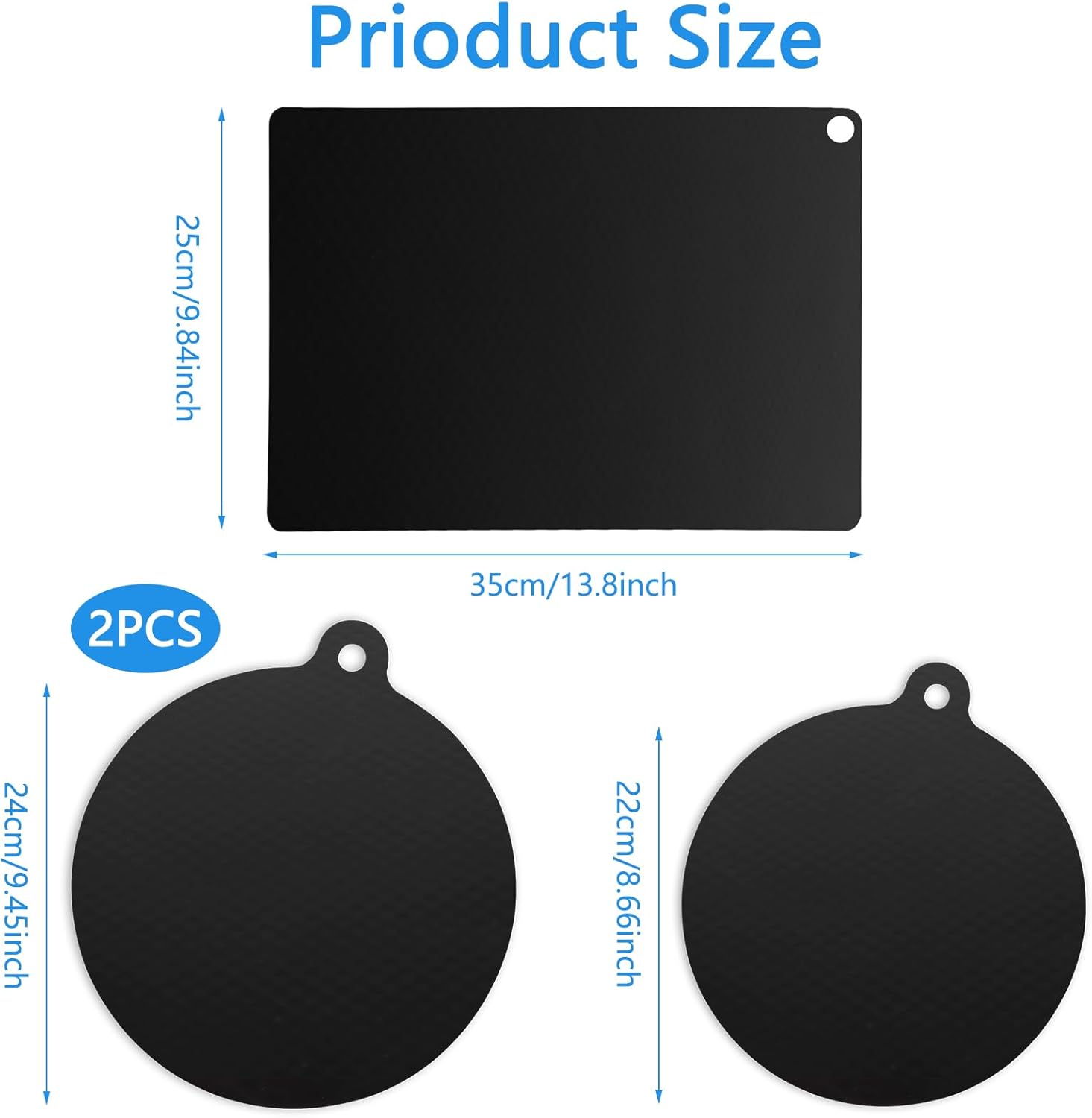 4 Tapis Protection Plaque Induction, 22cm/24,5cm/25X35cm Protège Plaque Induction en Silicone, Résistant à la Chaleur Jusqu'à 230 °C, Résistants - 2