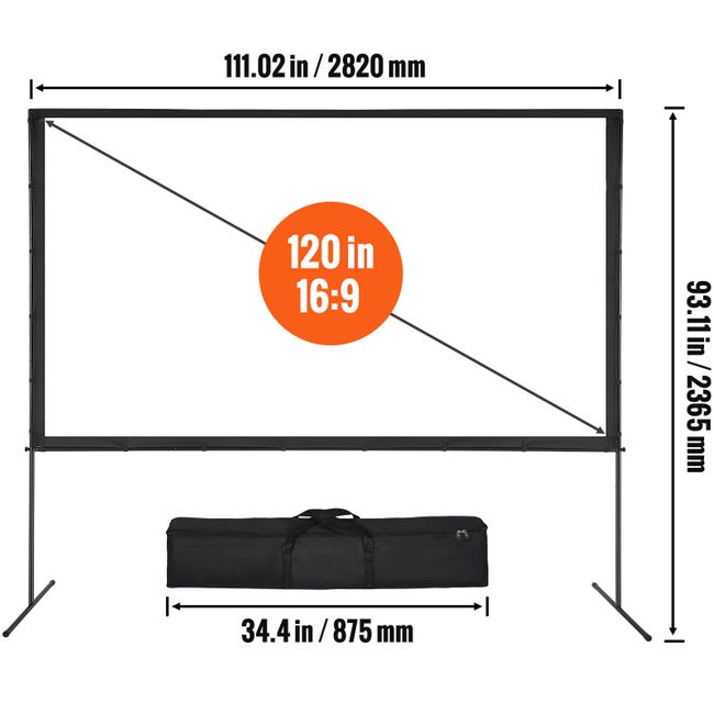 Schermo Da Proiezione 100 Pollici 16:9 Con Telaio In Alluminio – Angolo 160°, 4K HD, Rivestimento Anti-luce, Per Home Theater E Conferenze
