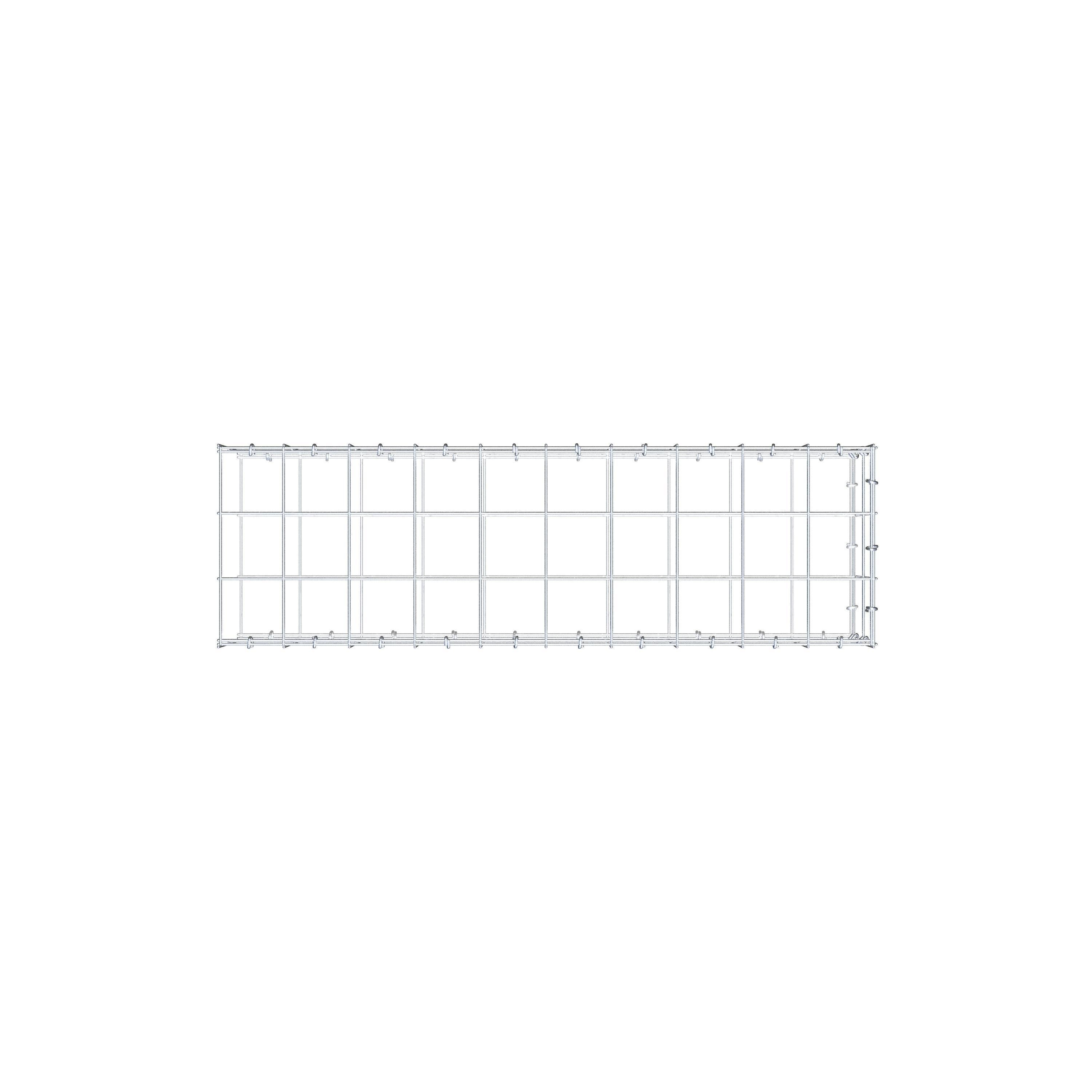 Gavión para alargar en acero galvanizado 100x20x30cm (LxAxP), malla 10 x 10cm, Anillo en C, sin rejilla frontal - 9