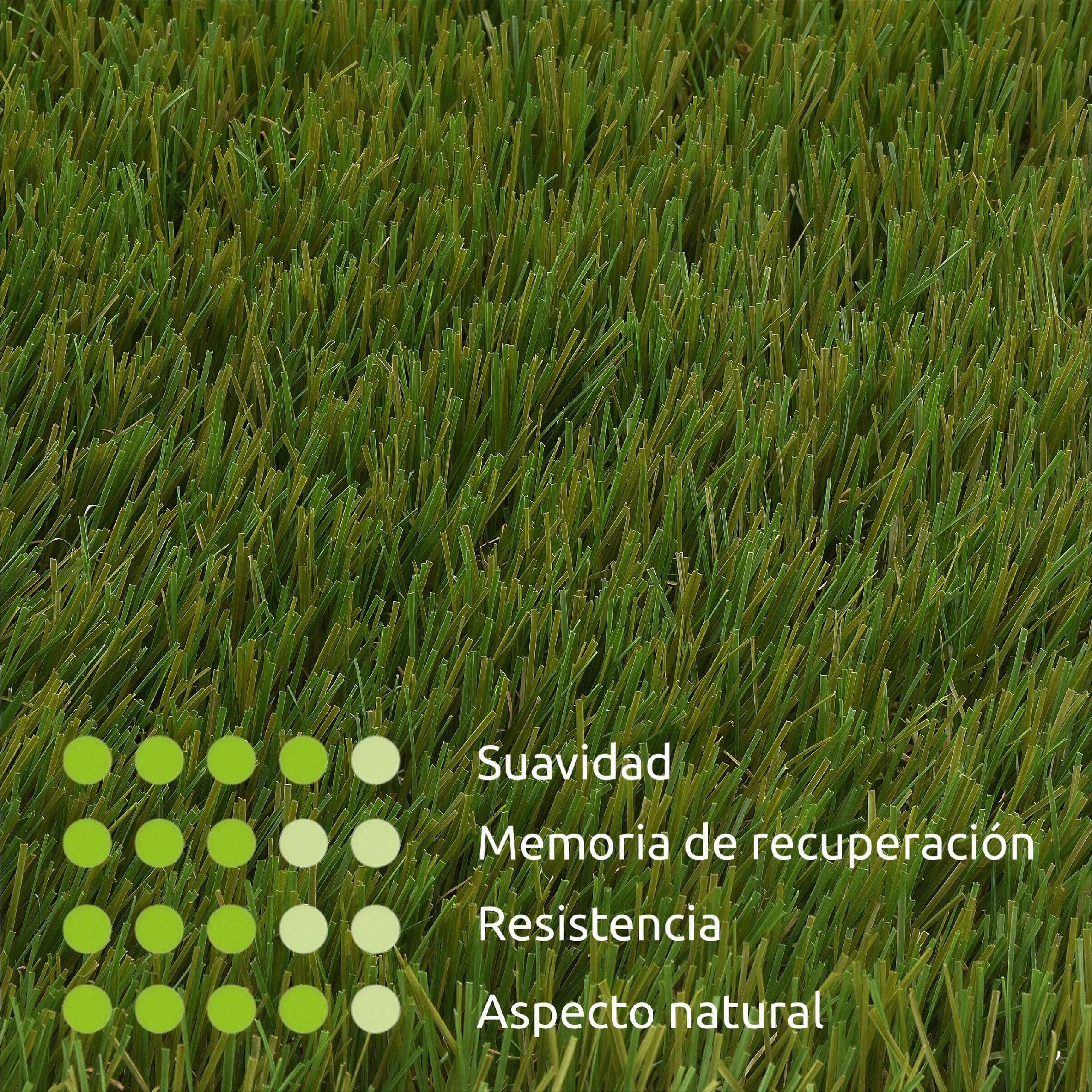 Césped Artificial rollo 2x5m| Mullido 40mm PREMIUM| Suave| Terraza-Jardín. Apto para Mascotas y Niños| 16.800 puntadas| Ignífugo-Drenaje Eficaz - 5
